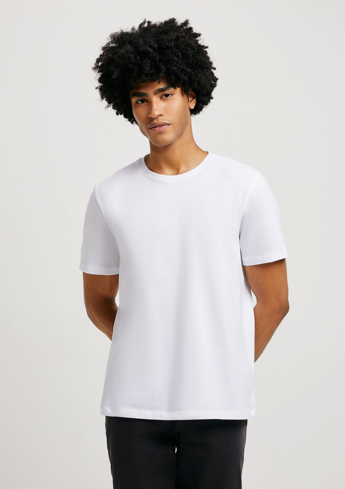 Camiseta Básica Masculina Manga Curta Em Algodão Pima