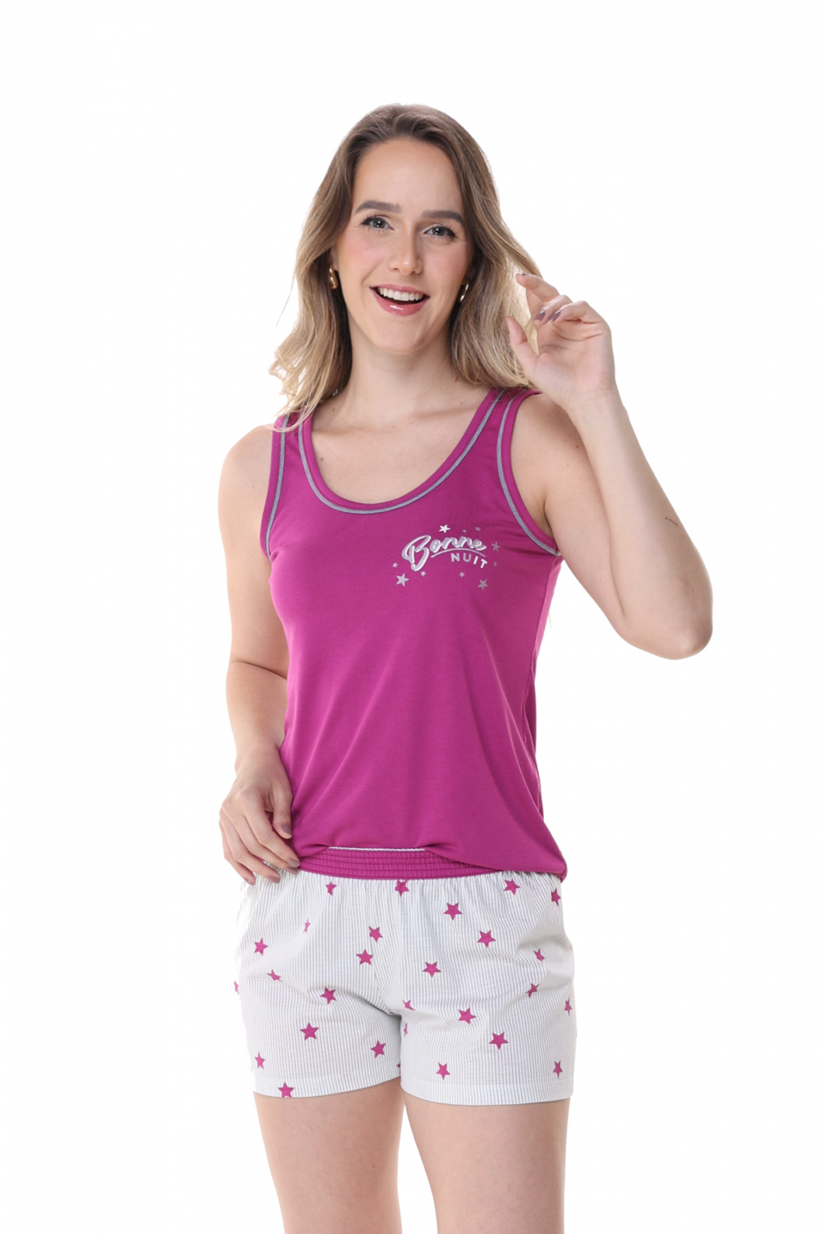 PIJAMA FEMININO REGATA BONNE NUT ROXO - CONTEMPORÂNEA