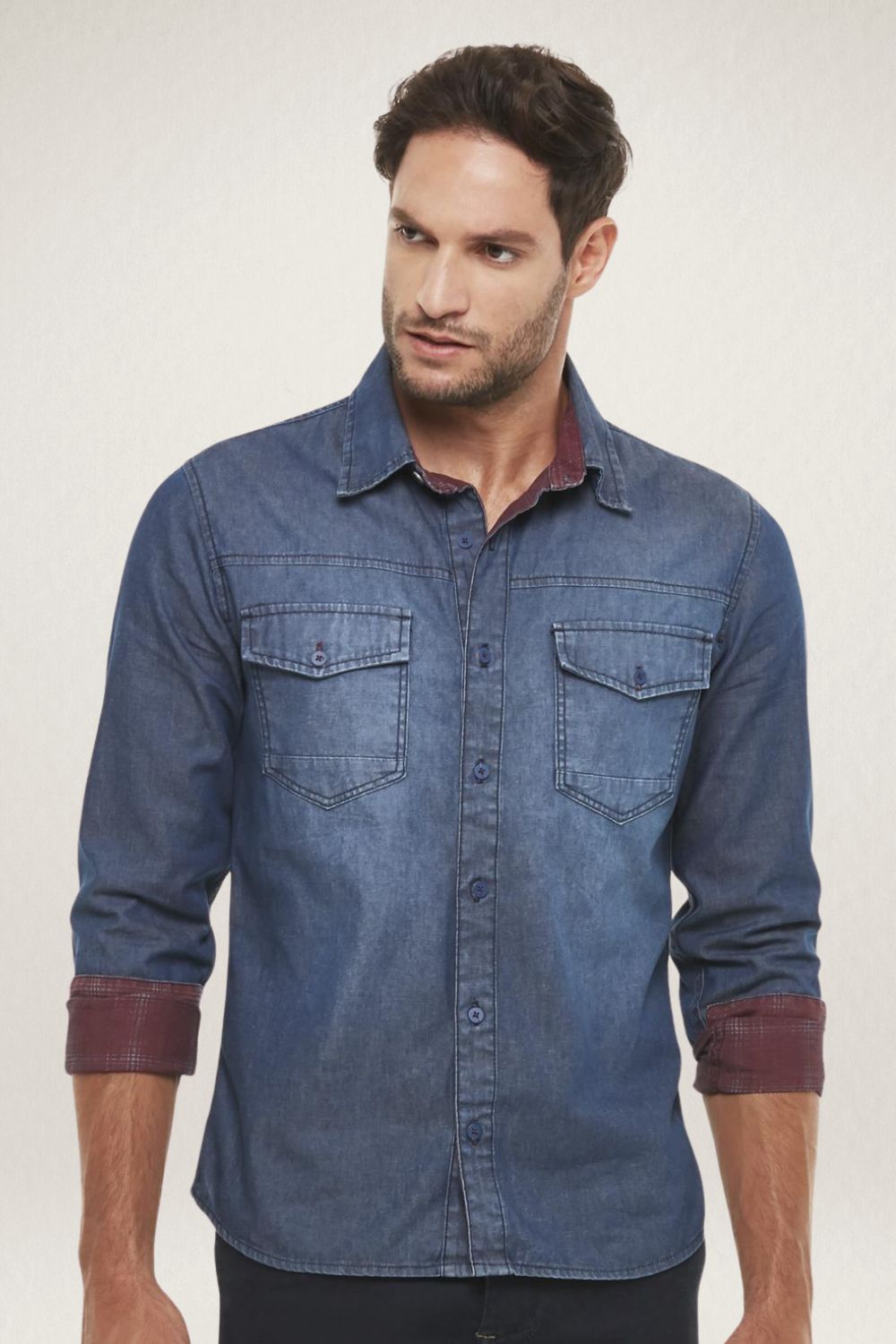 Camisa Masculina Jeans Loofting Tiago M/l