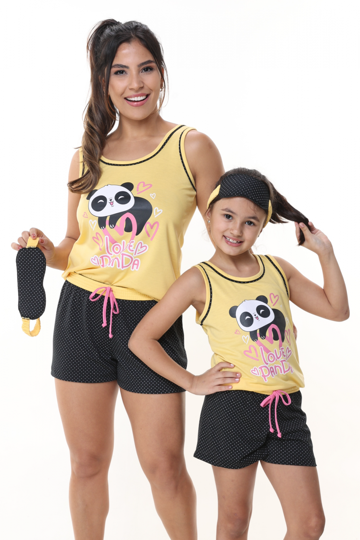 PIJAMA FEMININO REGATA PANDA COM TAPA OLHO PLUS SIZE - CONTEMPORÂNEA