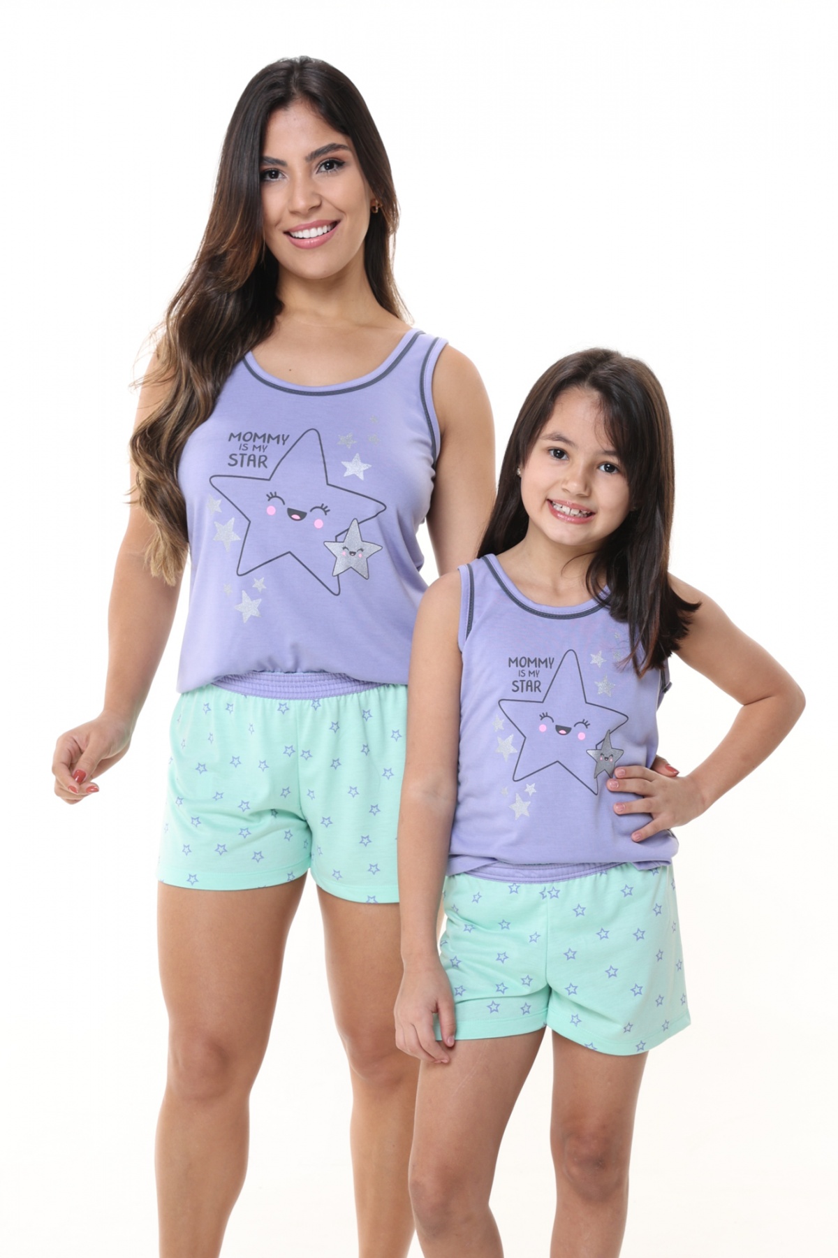 PIJAMA FEMININO REGATA ESTRELA LILÁS - CONTEMPORÂNEA
