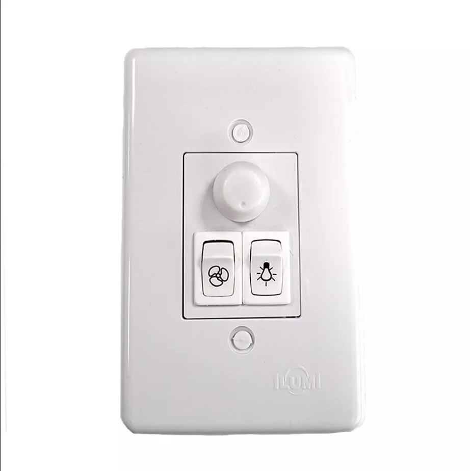 Conjunto Stylus Branco Controle Ventilador Rotativo BV - ILUMI