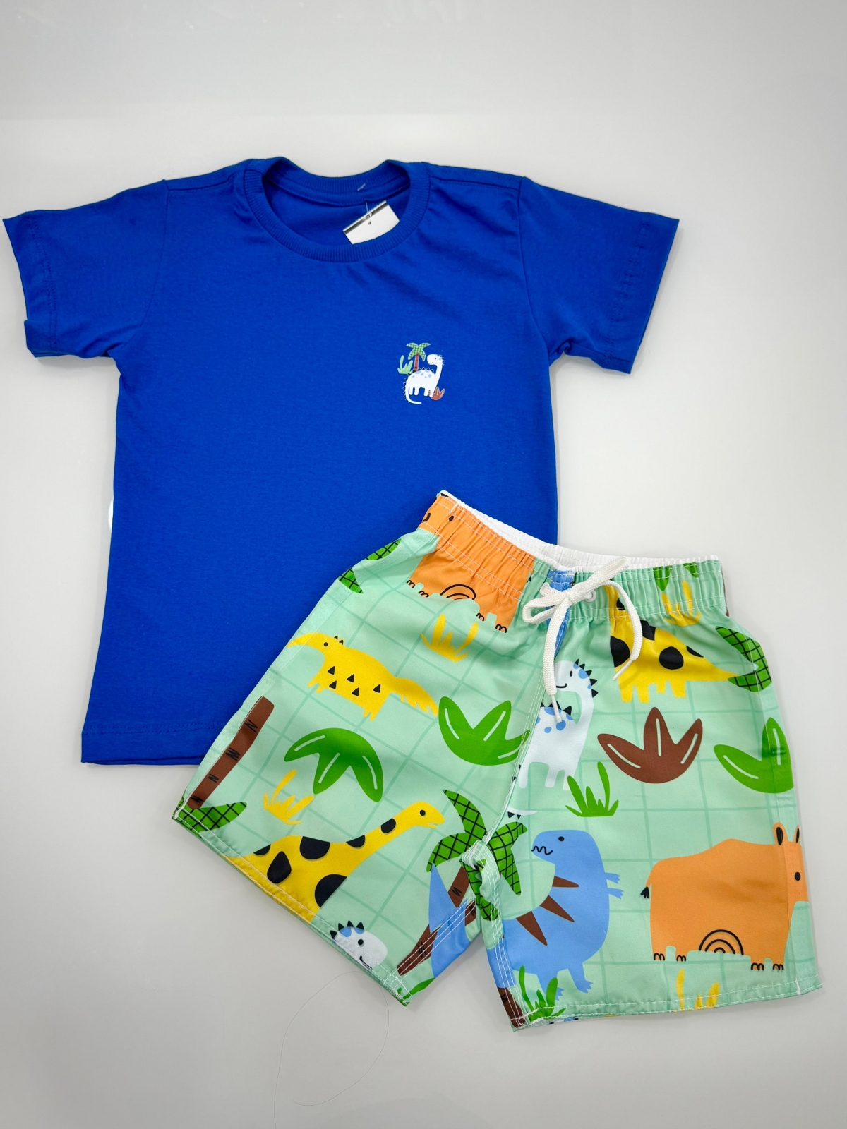 Conjunto Azul Dino com manga