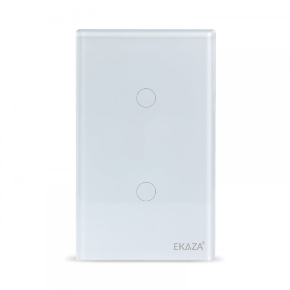 Interruptor Inteligente Touch 2.5D Wifi+BLE 2 Botoes 4x2 Branco - EKAZA