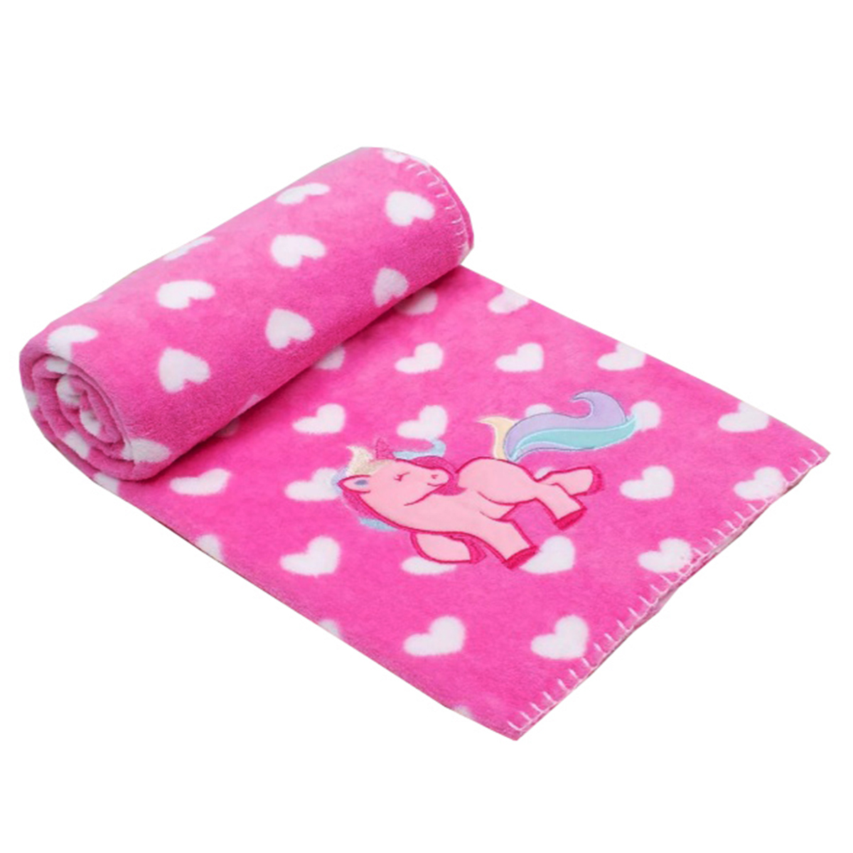 Manta Berço Buettner Baby Estampada Microfibra Bordado Unicórnio 80cmx100m Pink