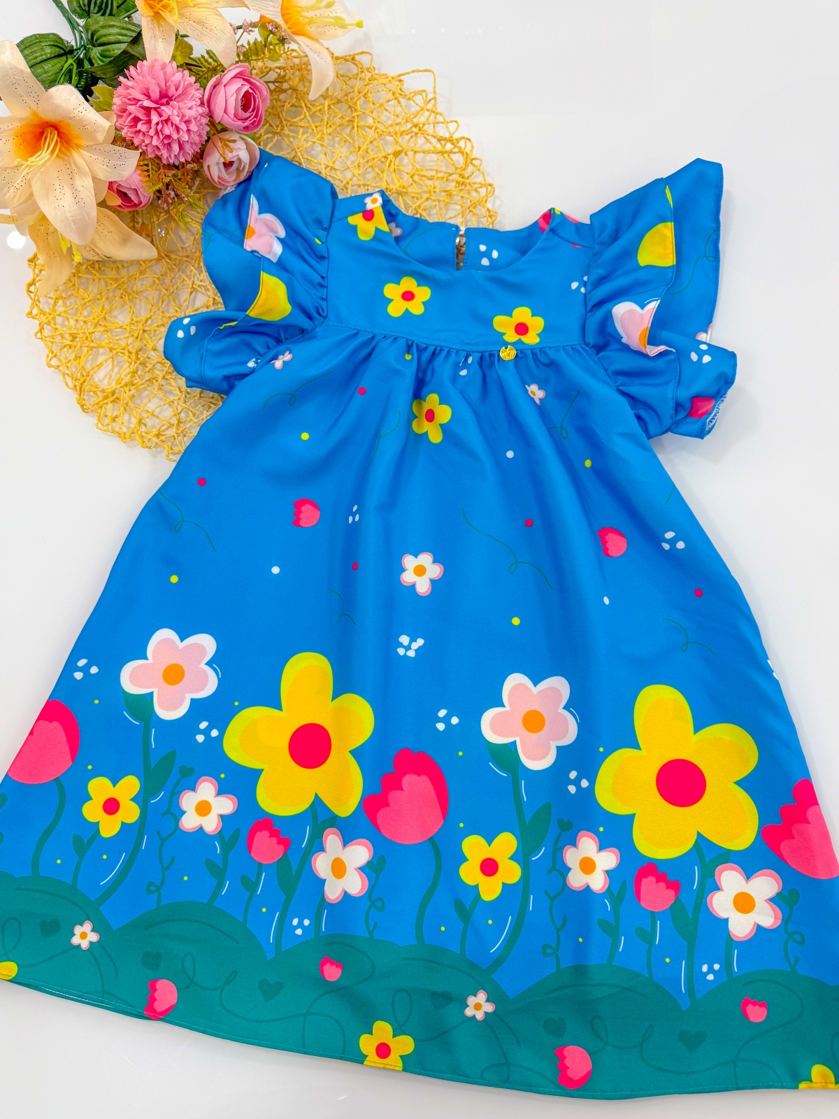 Vestido Azul Flowers