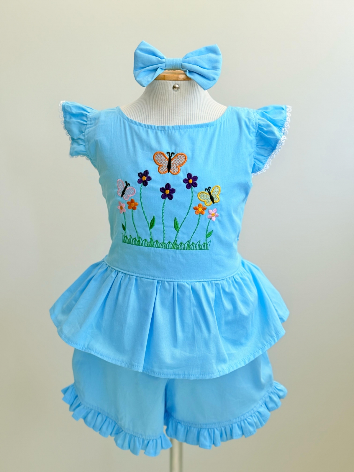 Conjunto Nina Azul Bordado (Premium)