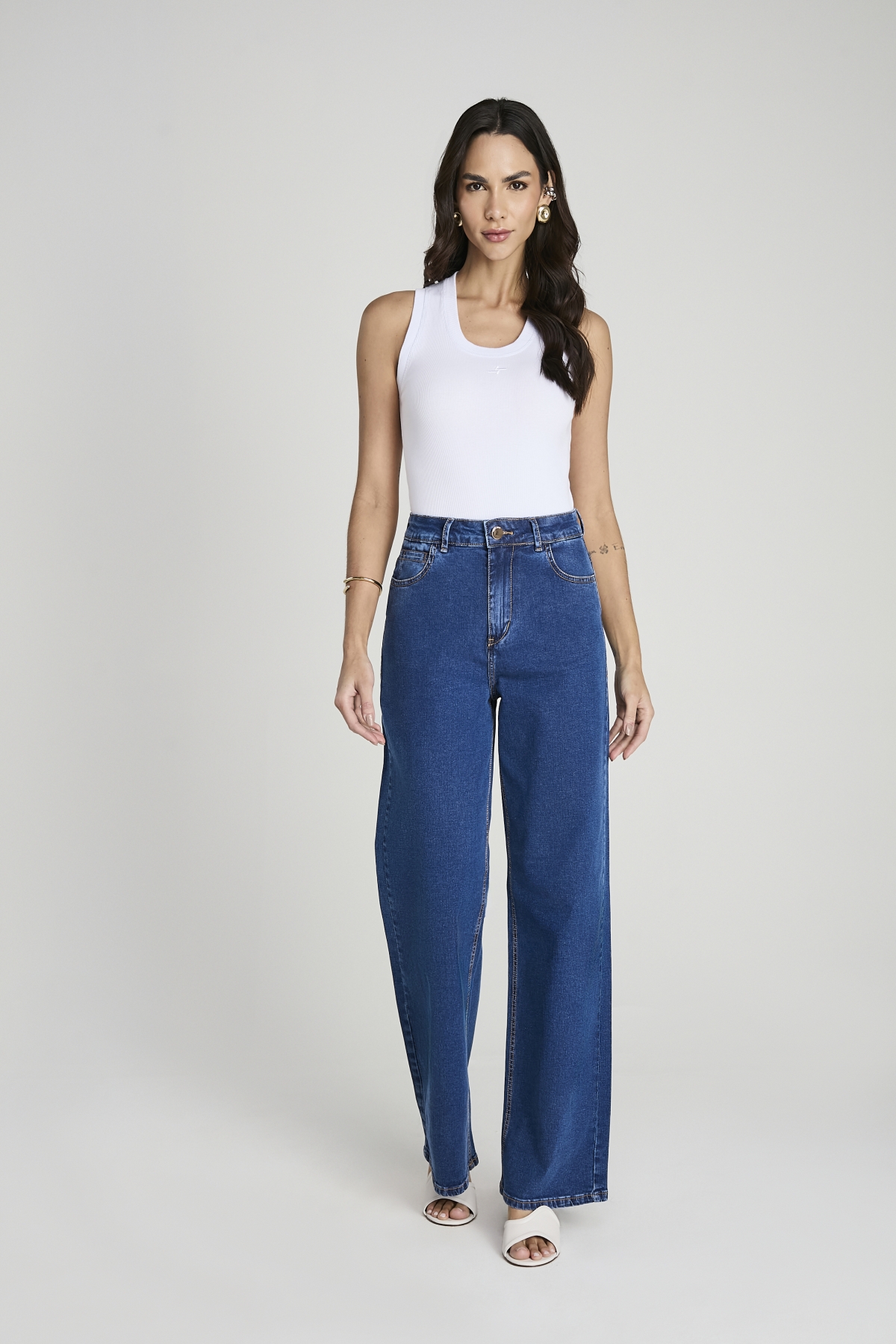 Calca Jeans Wide Leg Emily