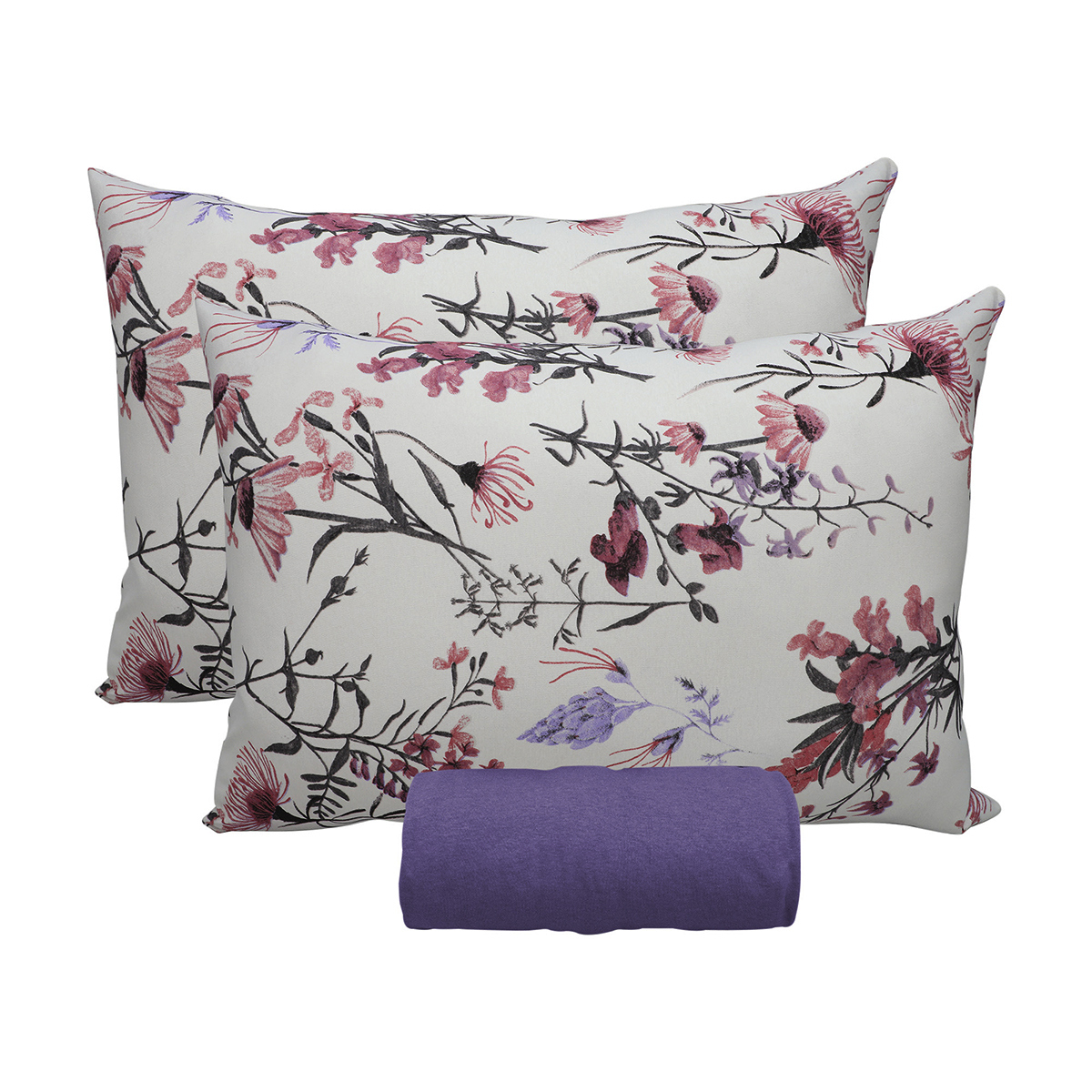 Jogo de Cama Queen Portallar Malha 100% Algodão Londres 3 Peças Violeta