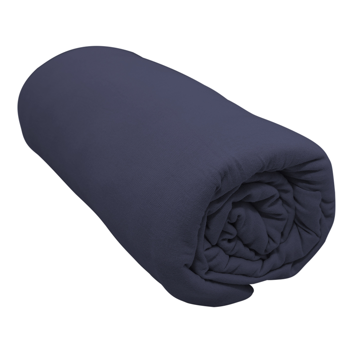 Lençol Com Elástico Queen Portallar Malha 100% Algodão Liso Linha Casa Azul Profundo