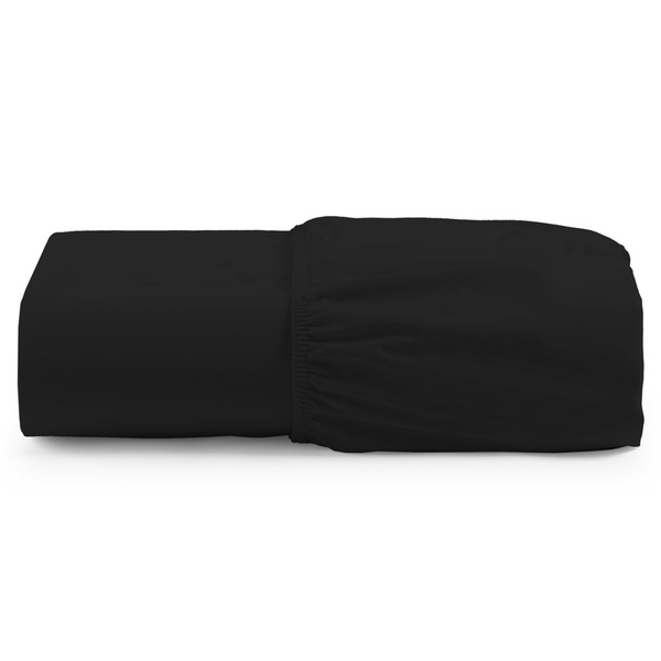 Lençol Tecebem Solteiro Malha Com Elástico Liso 88cmx188mx30cm Preto