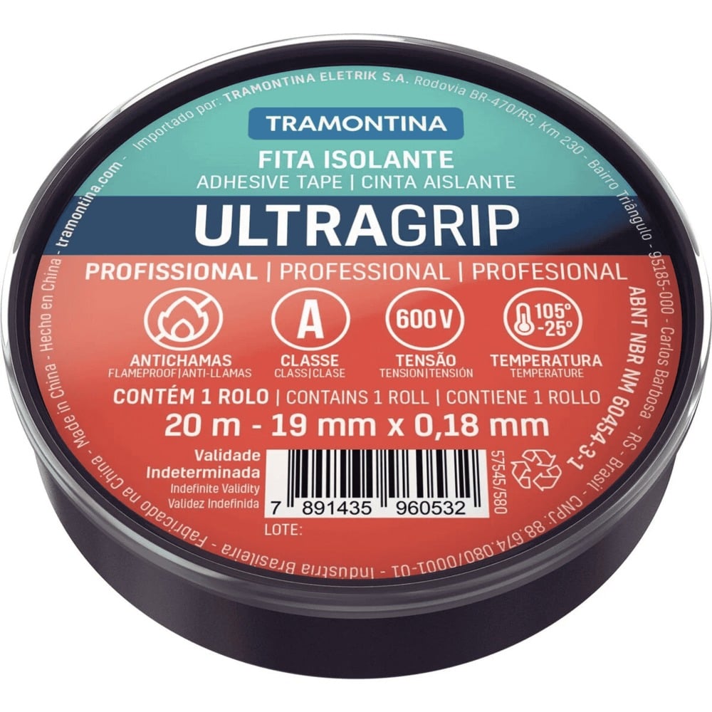 FITA ISOL TRAMONTINA 20M PT ULTRAGRIP PROF 57545580