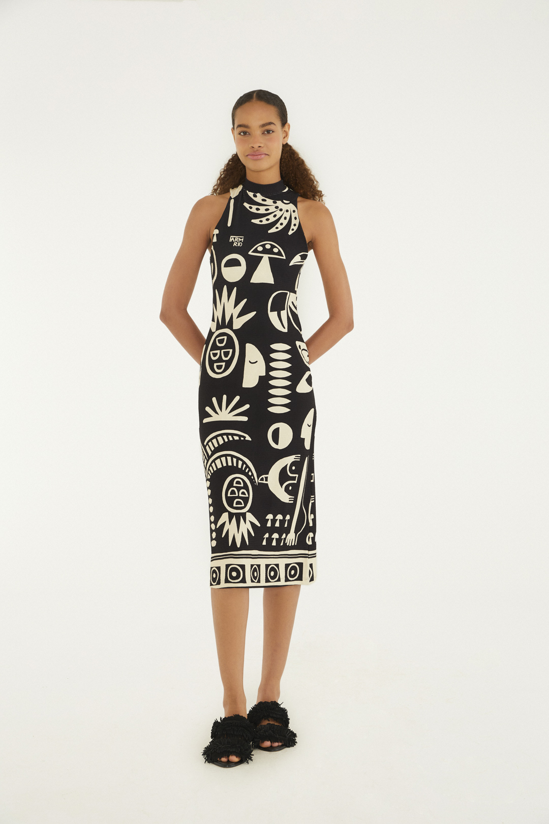 VESTIDO MIDI LENCO TROPICANO