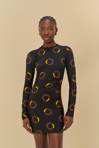 VESTIDO CURTO MANGA LONGA TUCA POA
