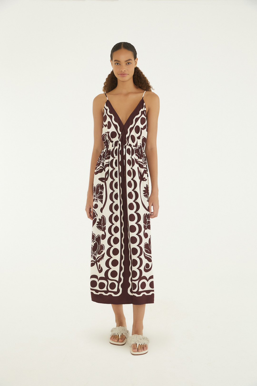 VESTIDO CROPPED FLORAL ARABESQUE