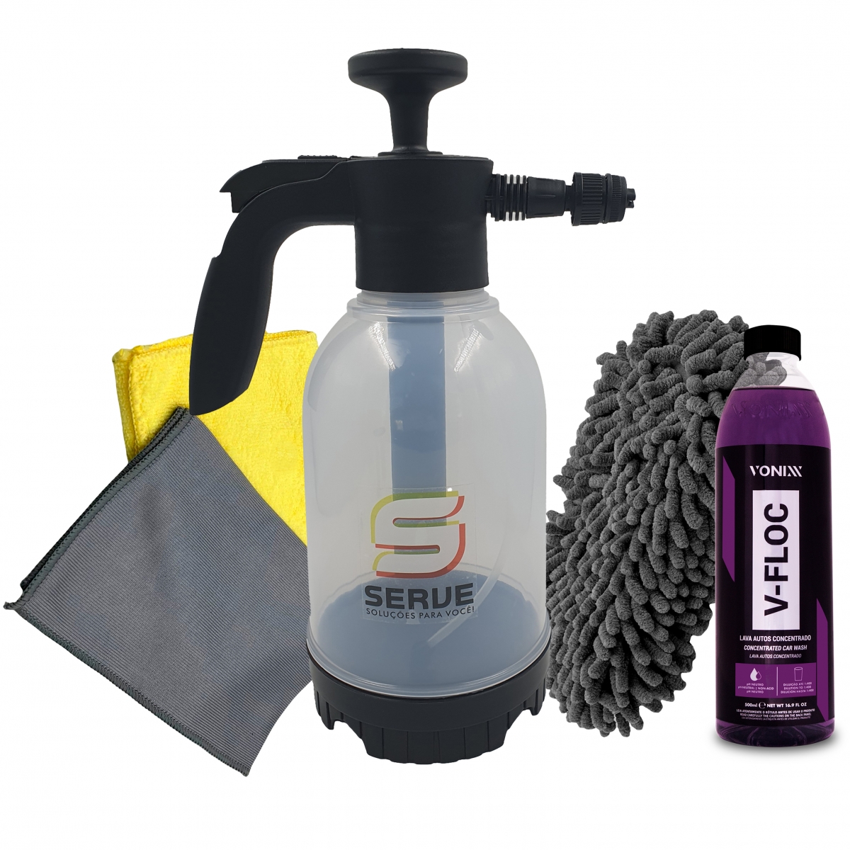 Kit Snow Triple Acton + Kit Lavagem 3 pçs + V-Floc 500ml