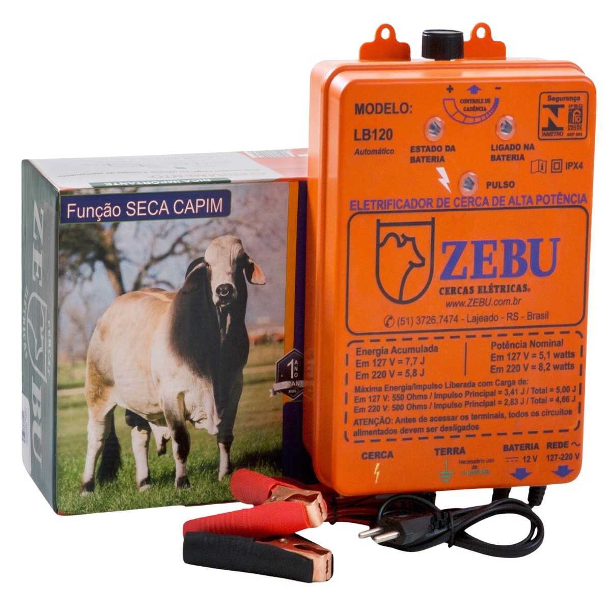 CHOQUE ELETRICO CERCA ZEBU LB120i 127V/220V aut Bateria12V 200KM