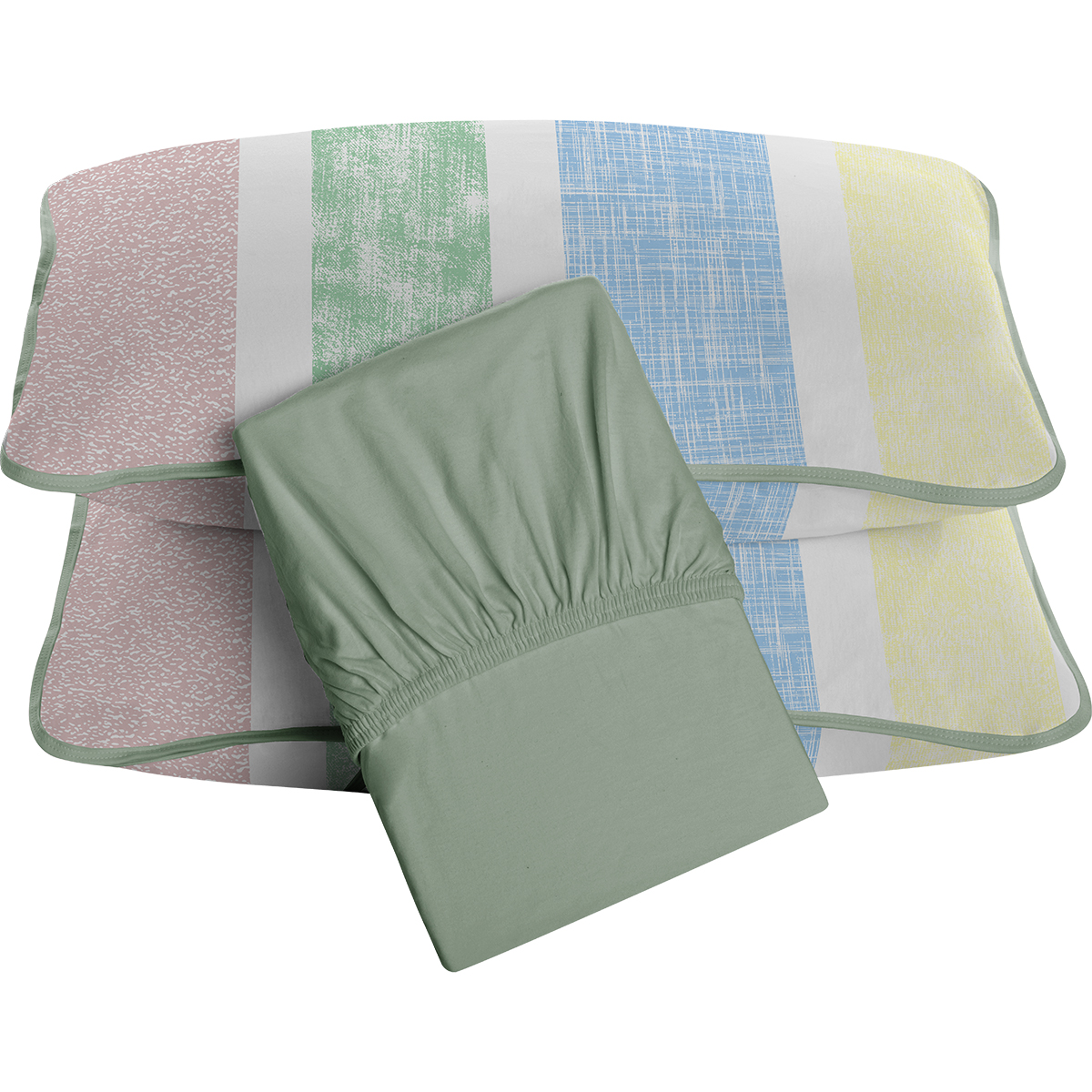 Jogo de Cama Tecebem Queen Malha 100% Algodão Mila 3 peças Premium Verde