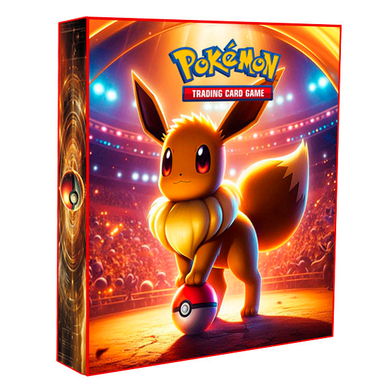 FICHARIO MINI POKEMON EEVEE (4 BOLSOS) + 10 FOLHAS