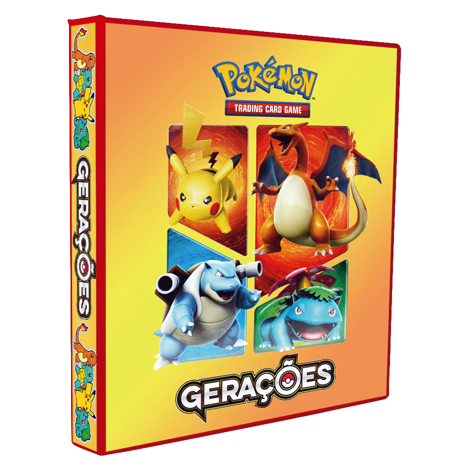 FICHARIO MINI POKEMON GERAÇÕES POK (4 BOLSOS) + 10 FOLHAS