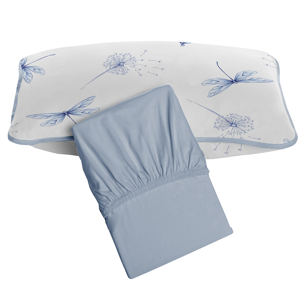 Jogo de Cama Tecebem Solteiro Malha 100% Algodão Karen 2 peças Premium Azul