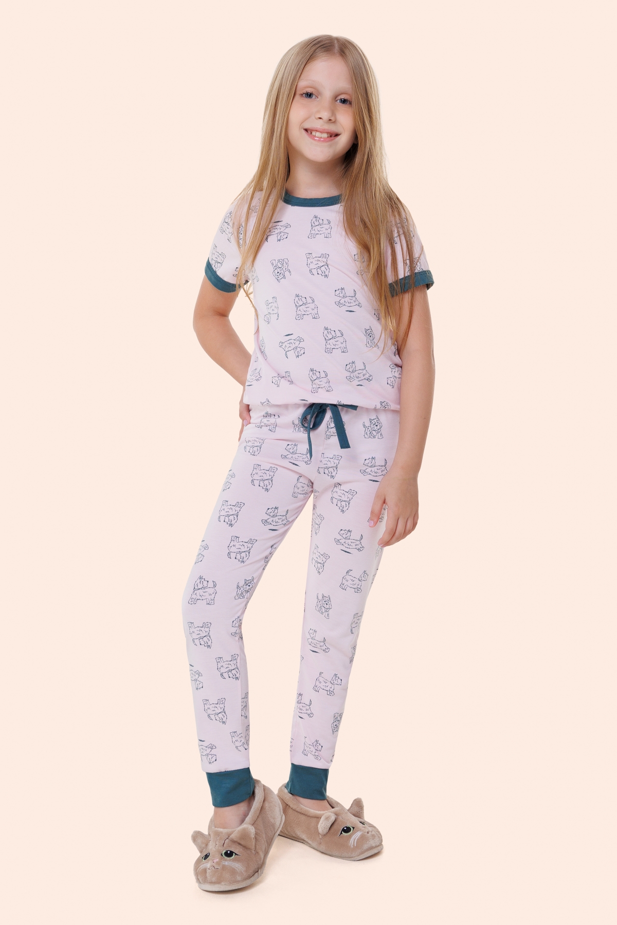 PIJAMA INFANTIL FEMININO MANGA CURTA COM CALÇA NICK - BOCEJINHO