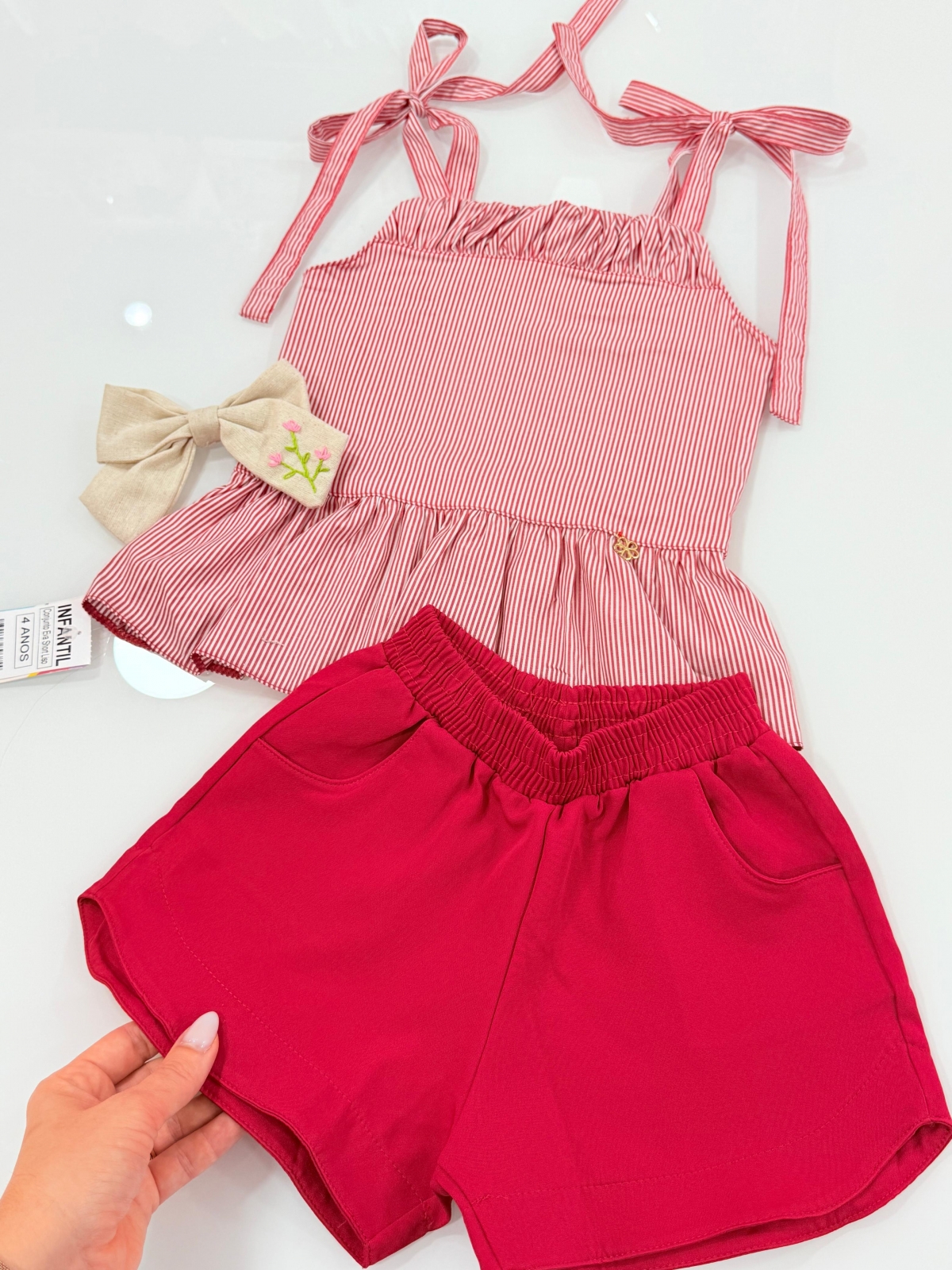Conjunto Eva Listras Vermelho