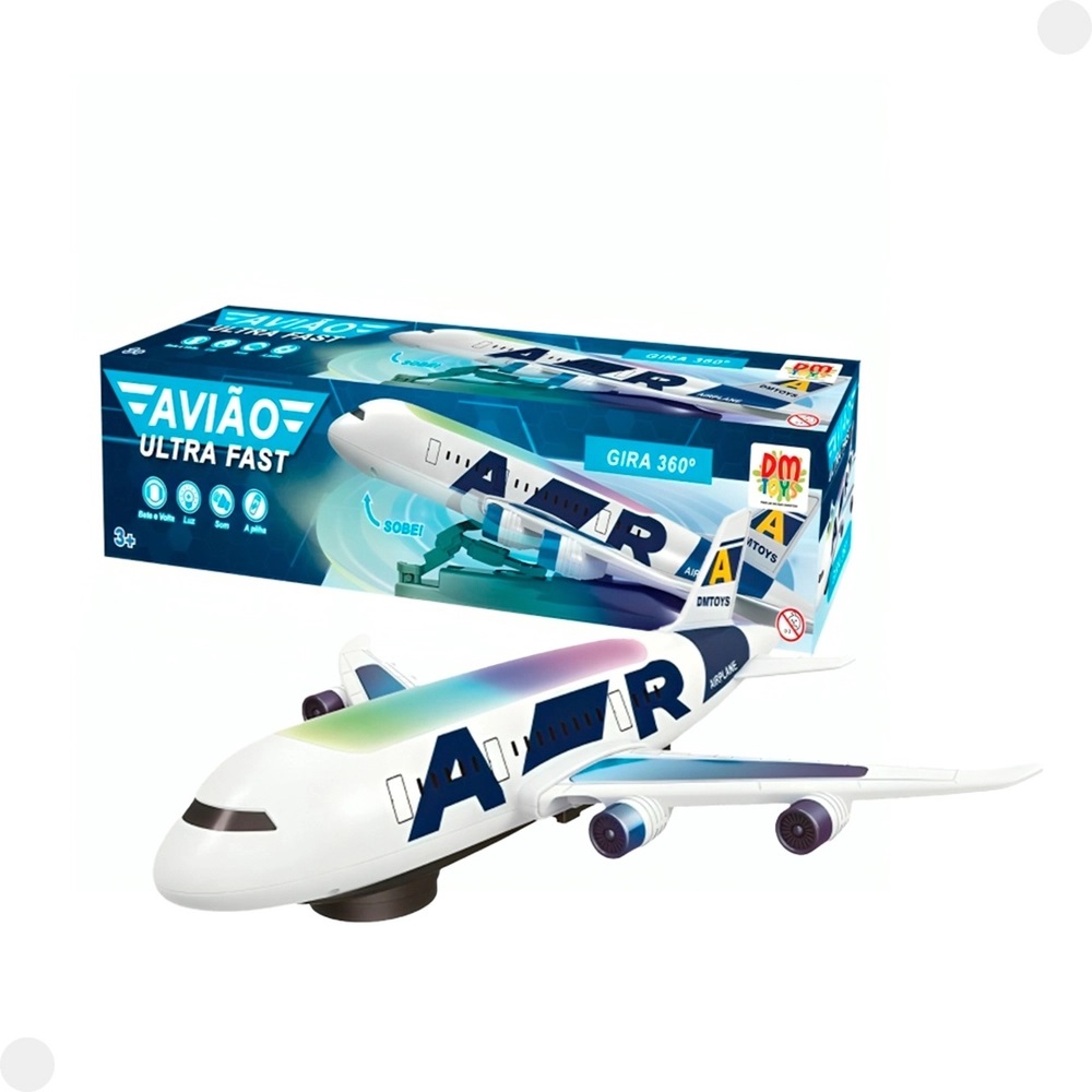 AVIAO ULTRA FAST BATE E VOLTA LUZ E SOM 6848 - DM TOYS