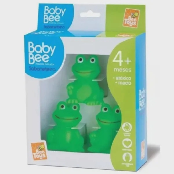 Baby Bee 3 Sapinho Verde - Bichinhos Pra Banho Bee Toys Fofo