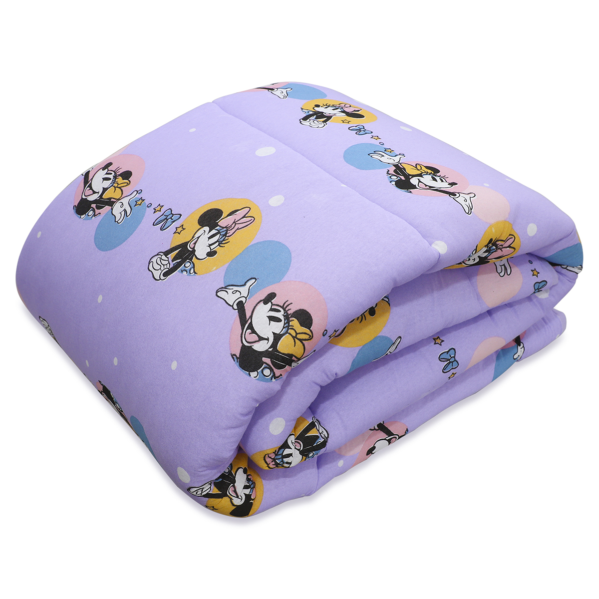Edredom Portallar Casal Malha 100% Algodão Disney Minnie Feliz 2,00mx220m Lavanda
