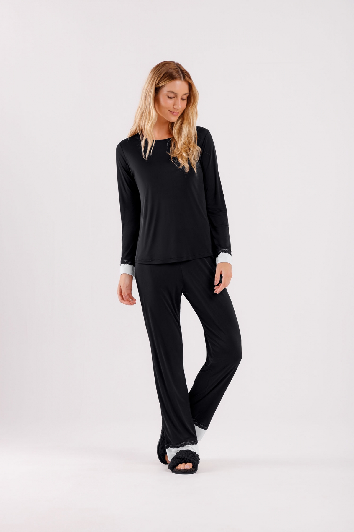 PIJAMA FEMININO LONGO LIGANETE - COR COM AMOR