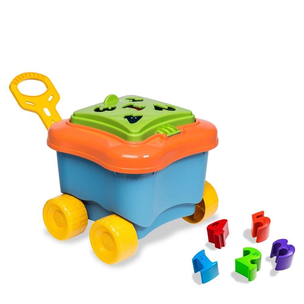 CARRINHO DE PUXAR BABY LAND BAUDUXO DIDATICO AZUL - CARDOSO