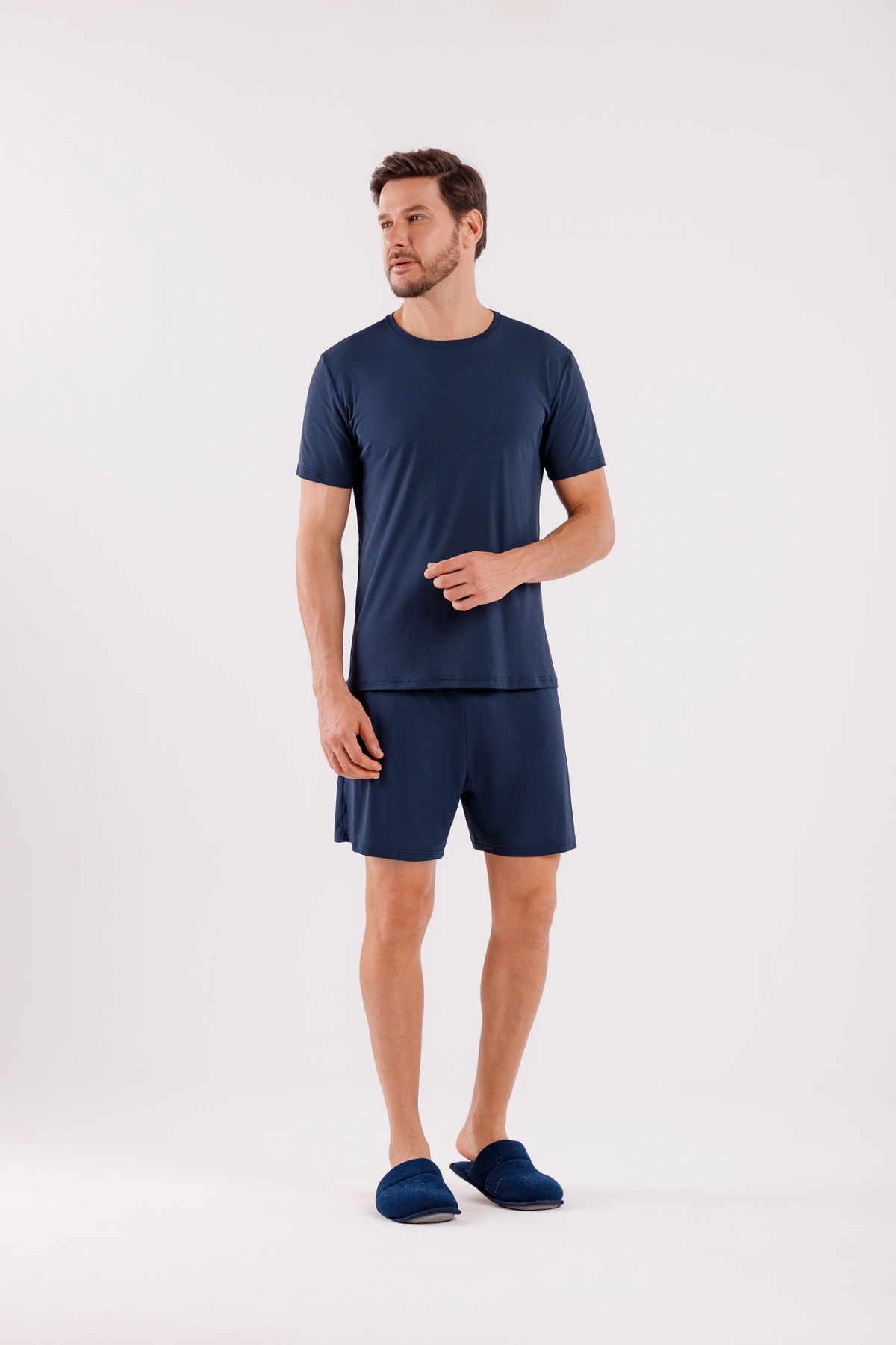 PIJAMA MASCULINO CURTO LIGANETE AZUL - COR COM AMOR