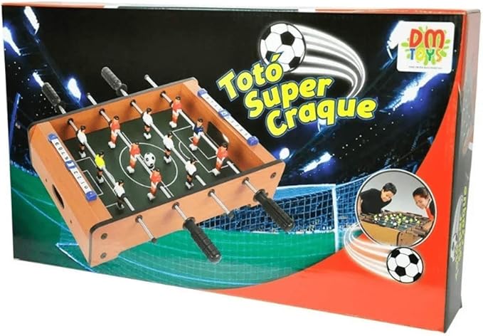 JOGO MINI MESA DE PEBOLIM TOTO SUPER CRAQUE 51,5CM X 31CM X 10,5CM - DM TOYS