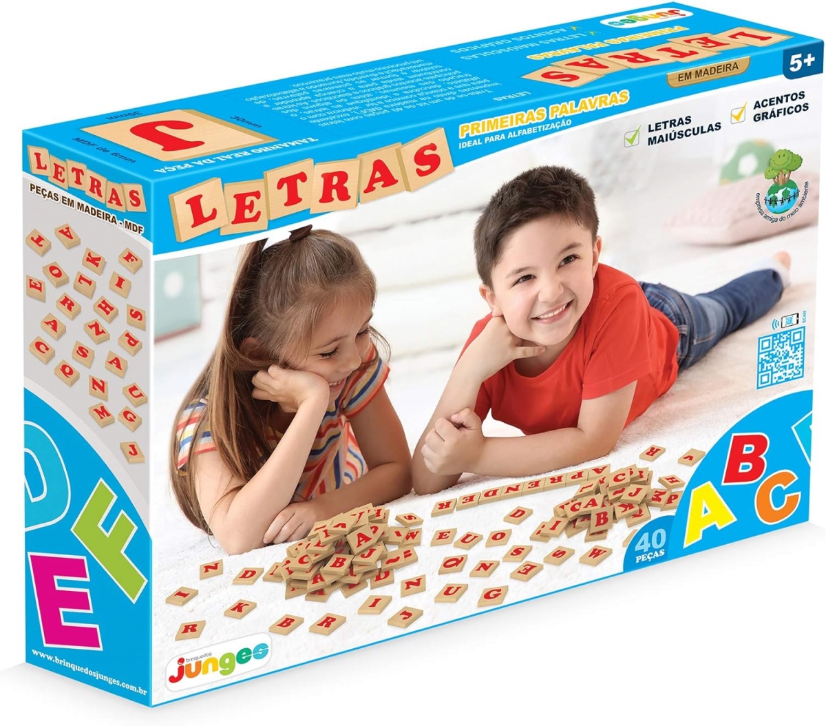 BRINQ. JUNGES LETRAS MADEIRA 40 PECAS 700