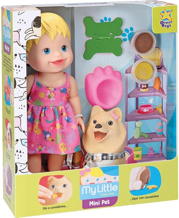 BONECA MY LITTLE COLECAO MY PET MENINA - DIVERTOYS 8101