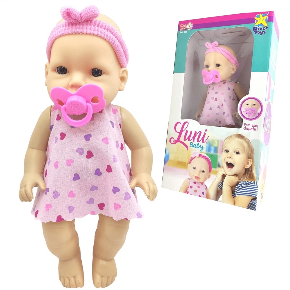 BRINQ. DIVERTOYS BONECA LUNI BABY 636
