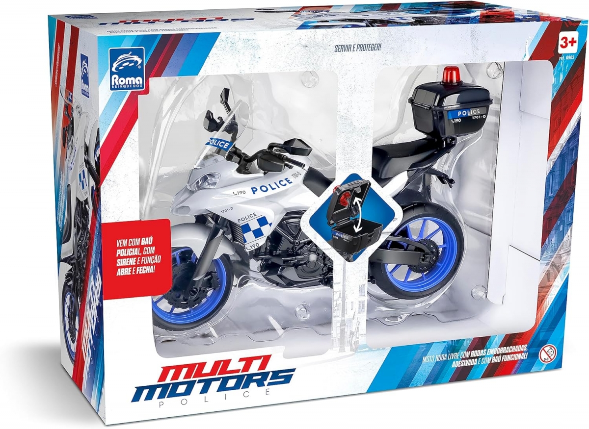BRINQ ROMA MULTI MOTORS POLICE MOTOCICLETA 903