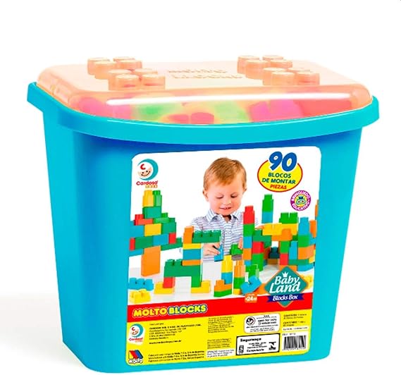 BRINQ. CARDOSO BABY LAND BLOCK BOX 90 BLOCOS MENINO 8012