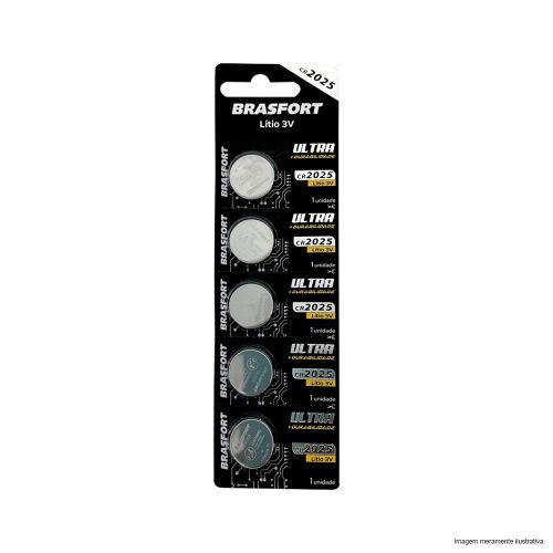 PILHA LITHIUM CR2025 3V BATERIA BRASFORT