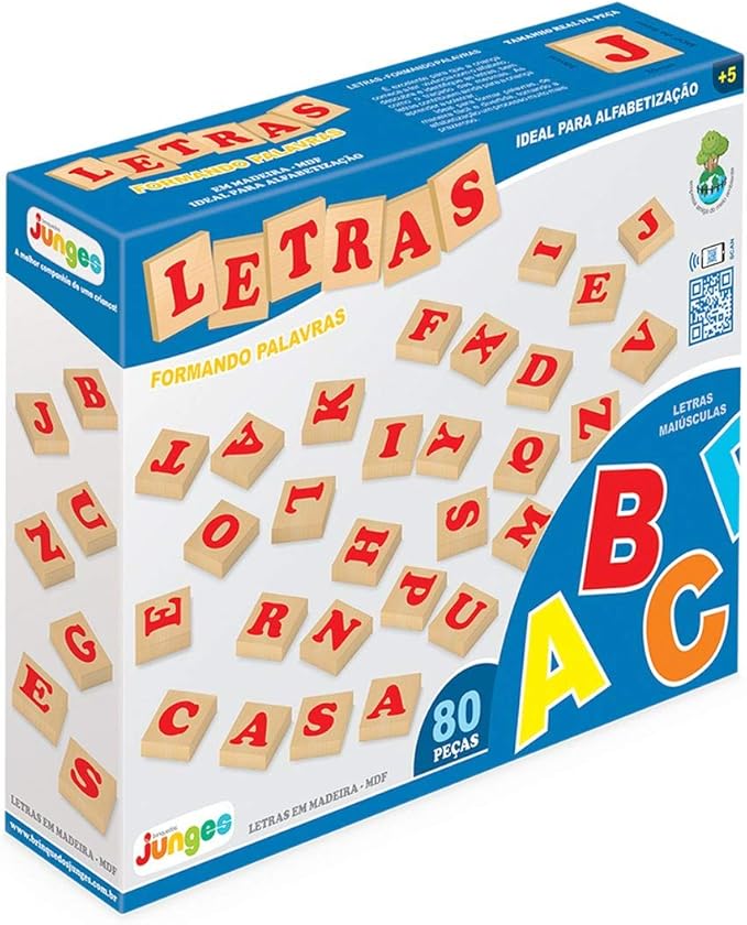 BRINQ. JUNGES LETRAS MADEIRA 80 PECAS 701