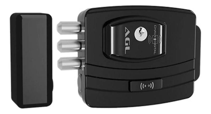 FECHADURA ELETR AGL 12V ULTRA MAGIC PRETA 42MM CH SIMP (P OUT)
