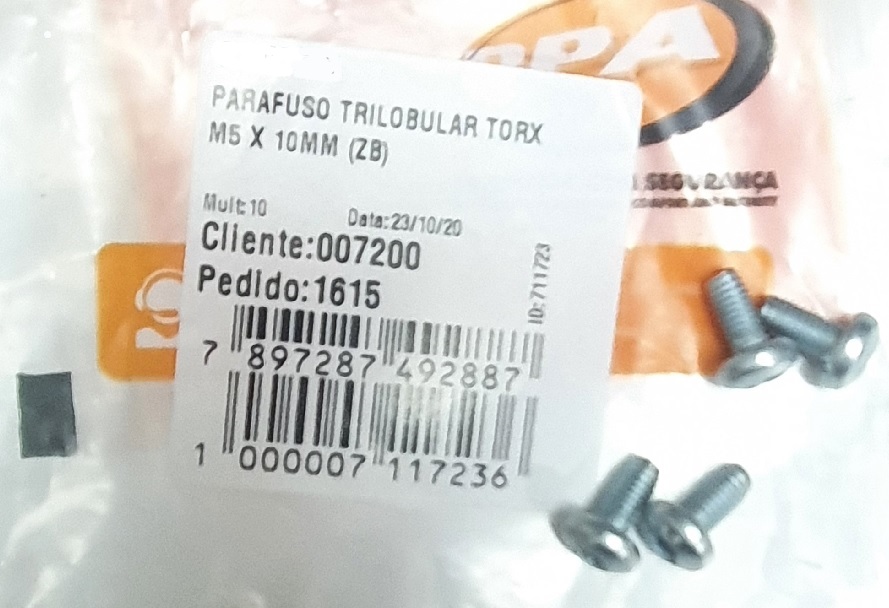 PPA PARAF TRILOBULAR TORX M5X50MM MQ PN ROSCA 30MM C13014