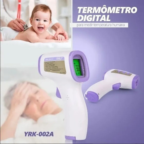 Termômetro Digital Infravermelho Corporal Medidor Pela Testa