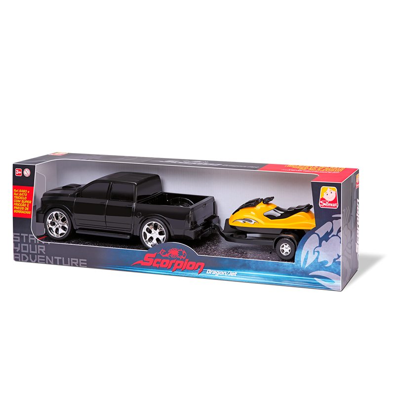 BRINQ. SILMAR CAMINHONETE SCORPION DRAGON SI-2500 COM JET BRANCO 6420