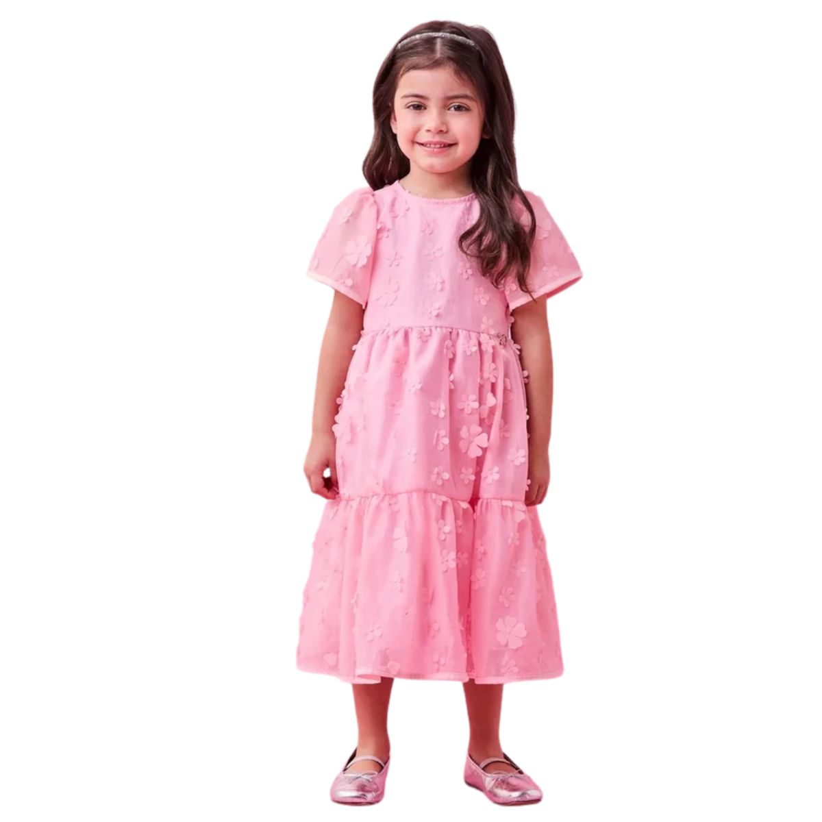 Vestido Tule Bordado De Flores J6187