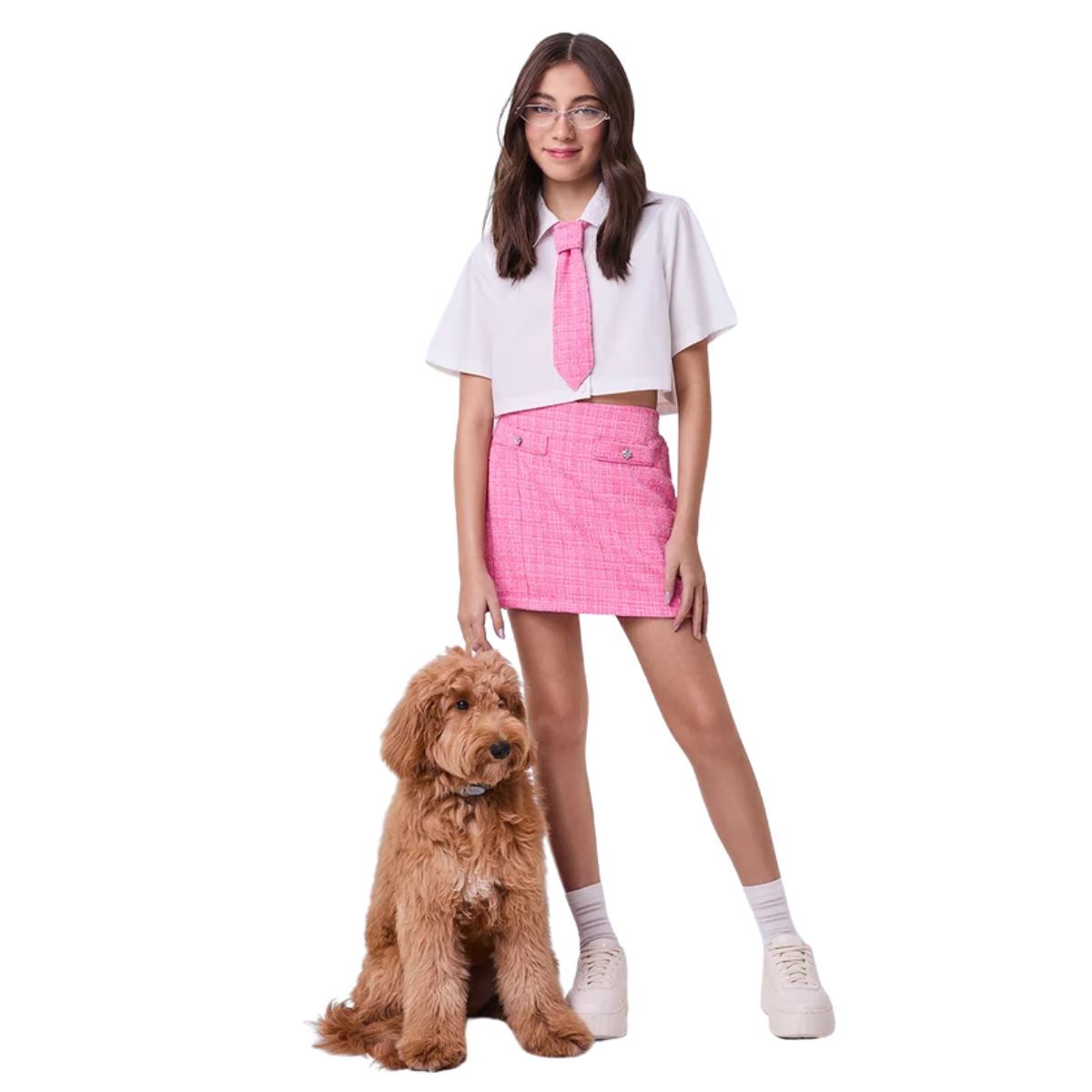 Short Saia Iam Authoria Tweed Rosa R4818