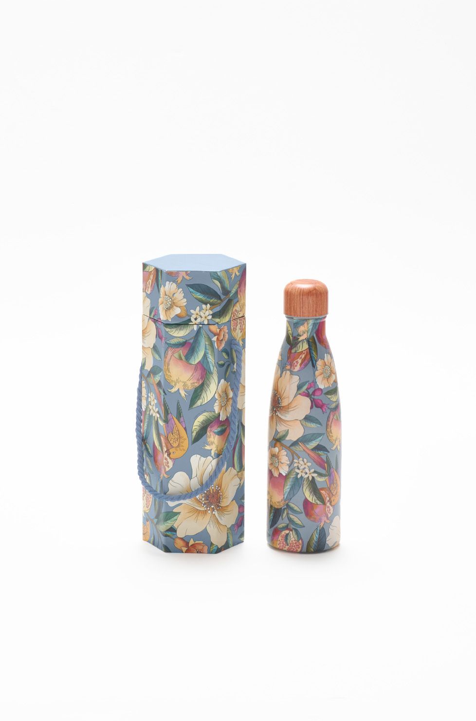 GARRAFA FARM GLUB GLUB 500ML ROMANCE EM FLOR AZUL