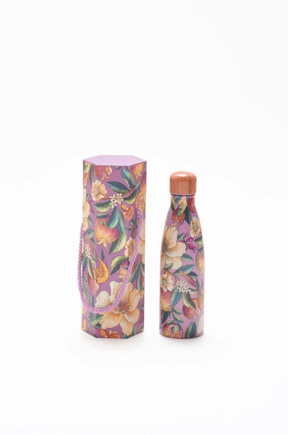 GARRAFA FARM GLUB GLUB 500ML ROMANCE EM FLOR LILAS