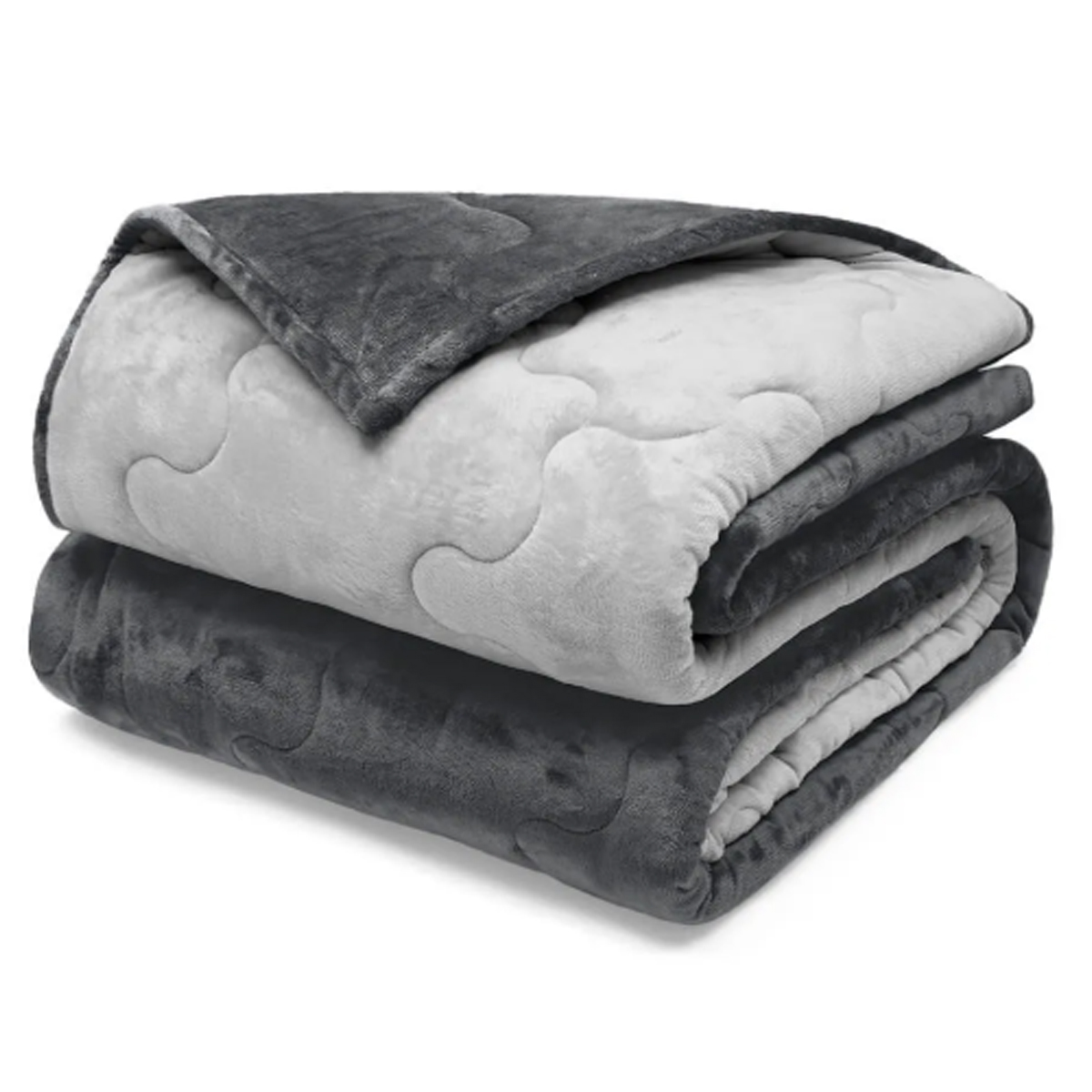 Edredom Buettner King Plush Flannel 100% Poliéster Dupla Face 260mx280m Metal Escuro & Metal Claro